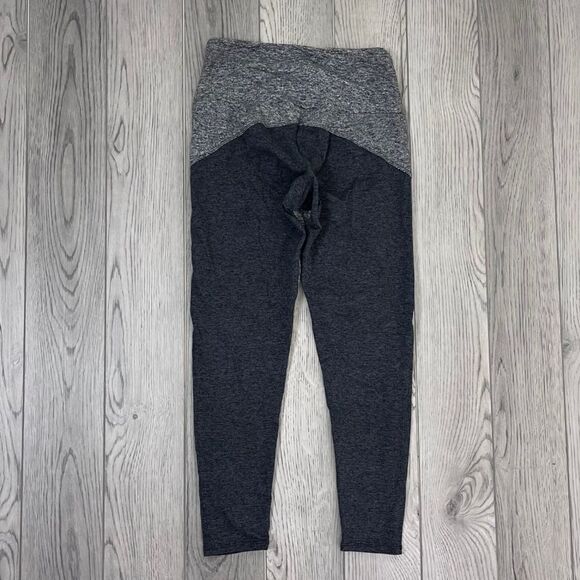 Onzie Women Size L Gray Colorblock High Rise Pullon Ankle Legging Activewear Gym - Picture 9 of 9